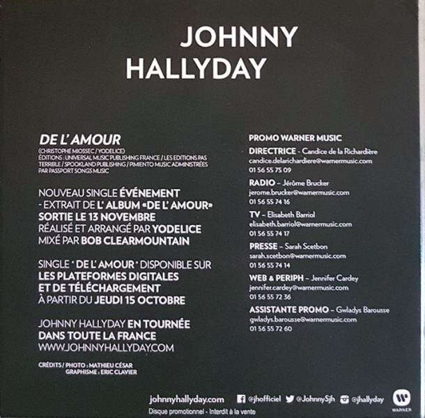 CDs promo De l'amour Warner