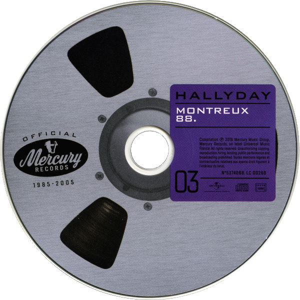 Coffret 20 CD Hallyday official 1985-2005 CD 3 Montreux 88 Universal 537 4068