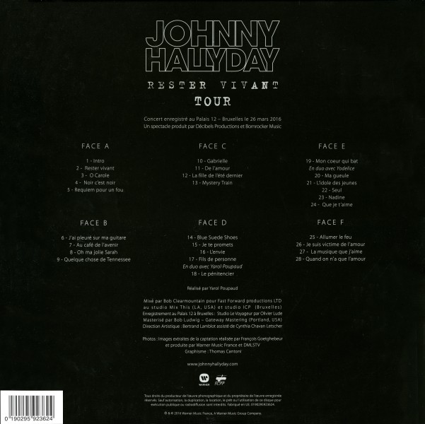 Triple LP Rester vivant tour Warner 0190295923624