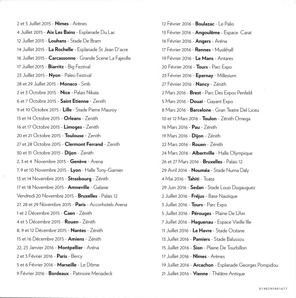 Coffret CD-DVD Rester Vivant Tour Warner 0190295923570