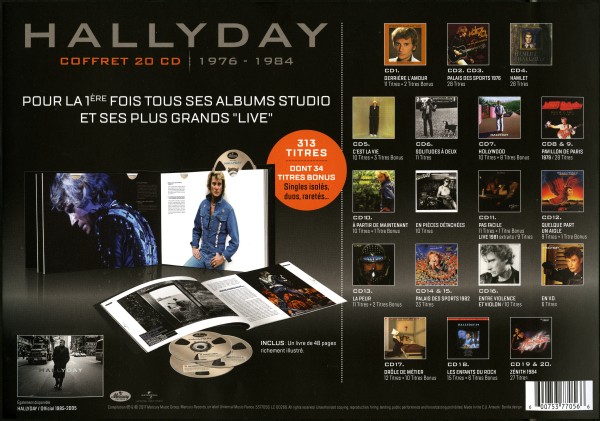 Coffret 20 CD Hallyday official 1976-1984 Universal 537 7056