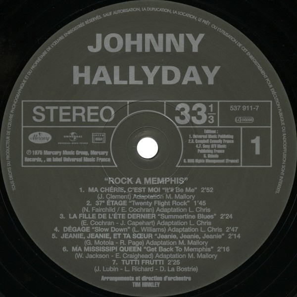 LP Back to black Rock  Memphis Universal 537 911-7