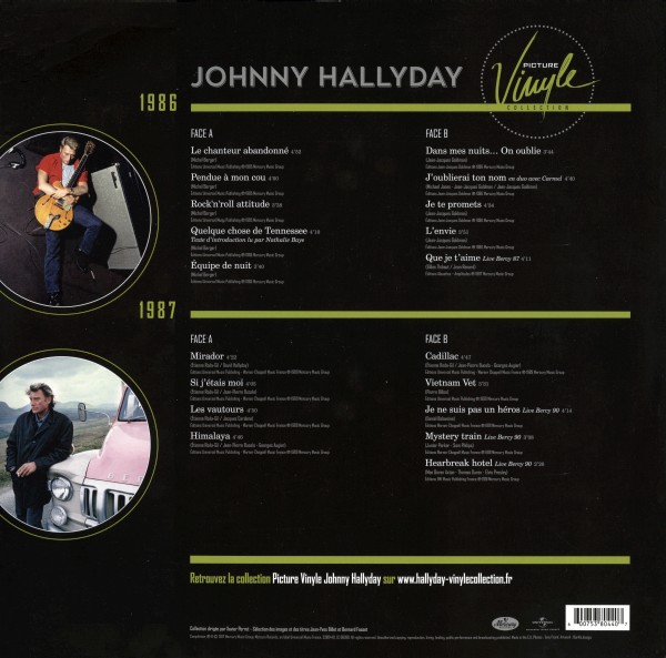 Double LP Picture Disk Picture Vinyle Collection 1986 : 1987 Universal 538044-0