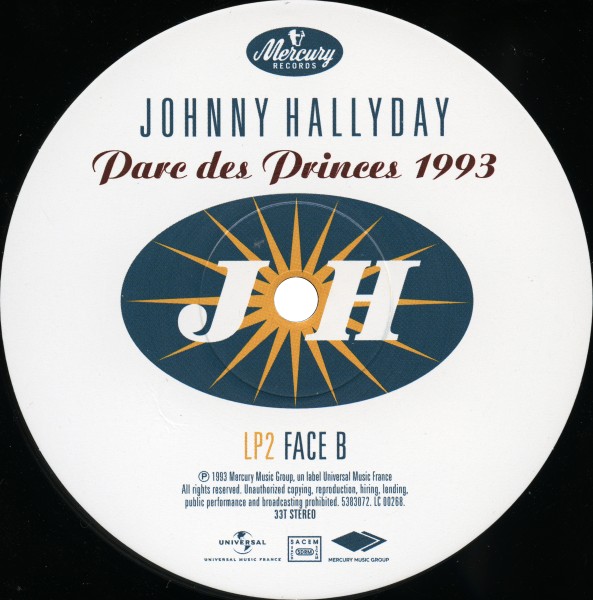 Double LP  Parc des Princes 1993 25 anniversaire Universal 5383070