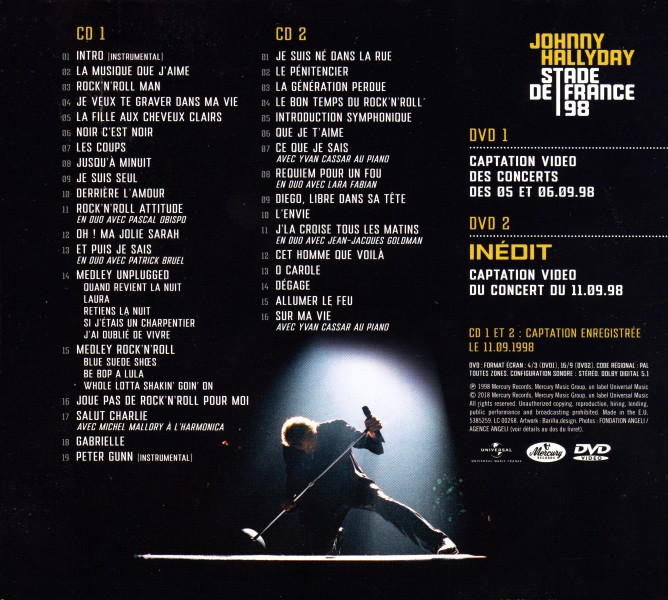 CD-DVD Universal  Stade de France 98 Intgrale du concert du 11 septembre 538 5259