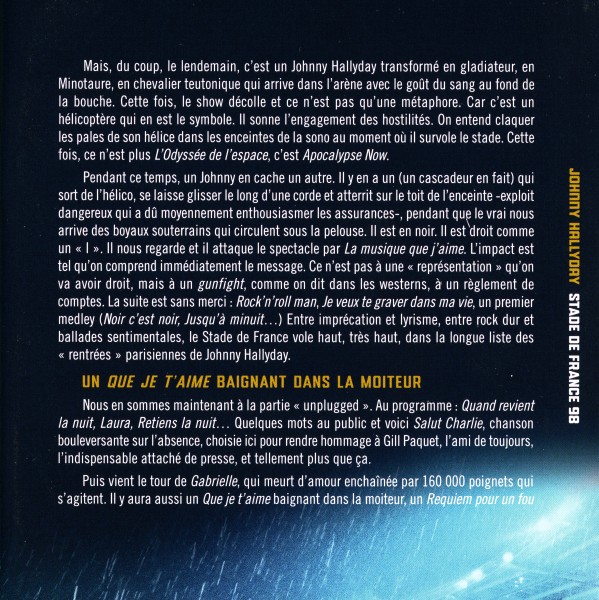 CD-DVD Universal  Stade de France 98 Intgrale du concert du 11 septembre 538 5259