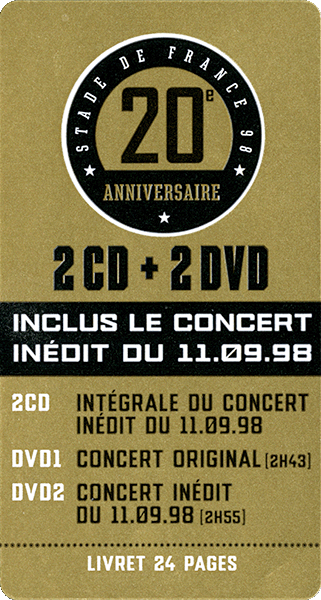 CD-DVD Universal  Stade de France 98 Intgrale du concert du 11 septembre 538 5259
