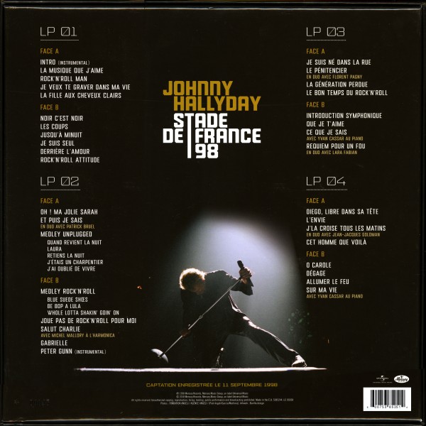 Coffret 4 LP Color Universal Stade de France 98 20 anniversaire 538 5251