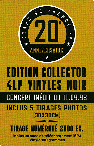 Coffret 4 LP Universal Stade de France 98 20 anniversaire 538 5244