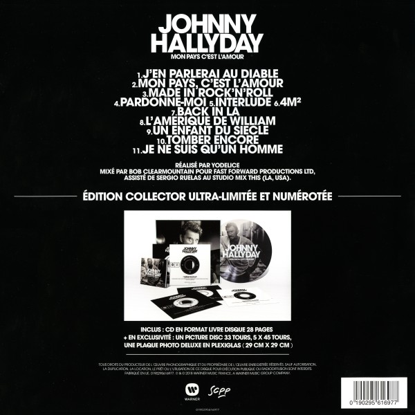 Coffret Livre-CD Picture disc 45 tours Mon pays c'est l'amour 0190295616977