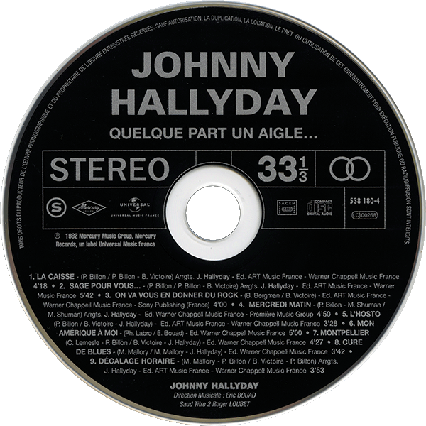 CD  papersleeve Universal Quelque part un aigle 538 180-4