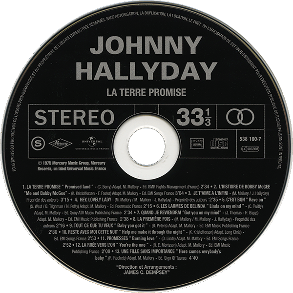 CD  papersleeve Universal La terre promise 538 180-7