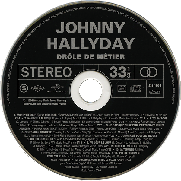 CD  papersleeve Universal Drle de mtier 538 180-3