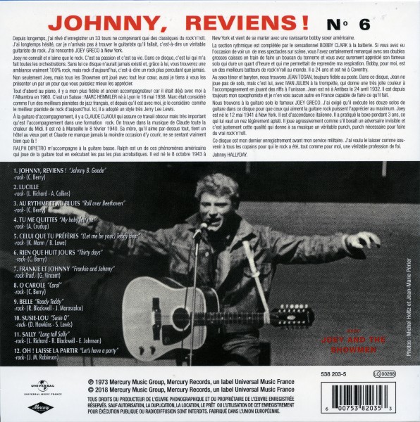 CD  papersleeve Universal Johnny, reviens! Les rocks les plus terribles 538 203-5
