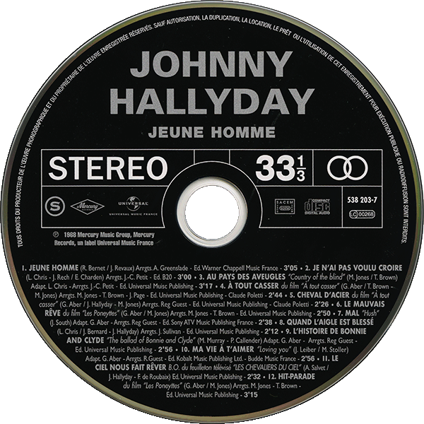 CD  papersleeve Universal Jeune homme 538 203-7