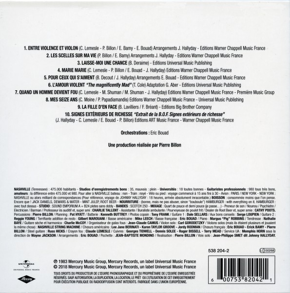 CD  papersleeve Universal Entre violence et violon 538 204-2