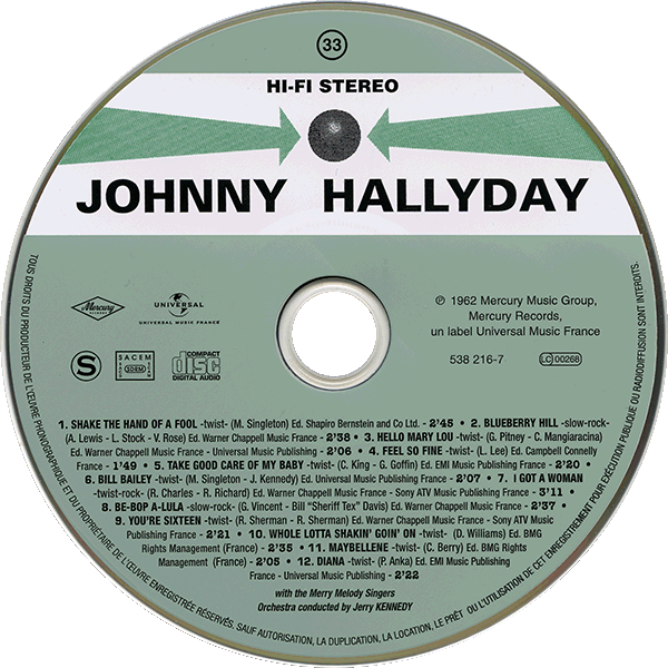 CD  papersleeve Universal  Sings America's rockin' hits 538 216-7