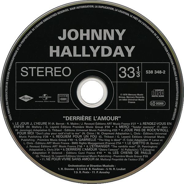 CD  papersleeve 2018-07-06 CD Universal Derrire l'amour 538348-2