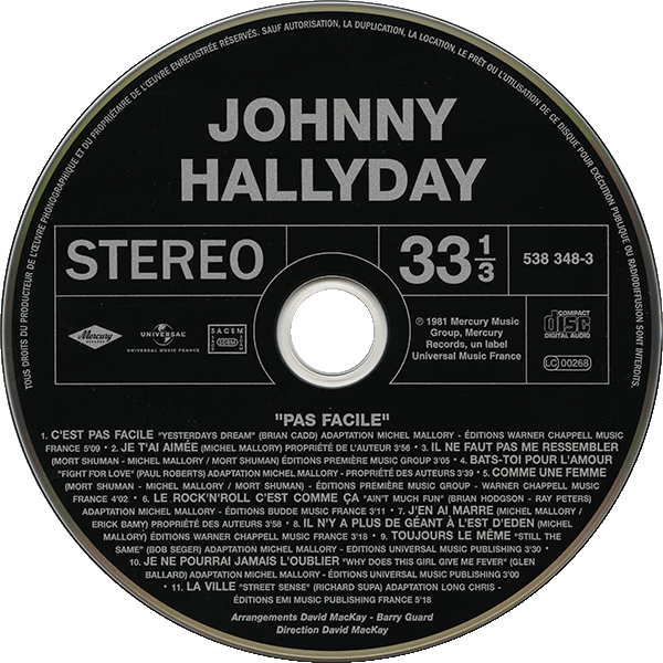 CD  papersleeve Universal Pas facile 538 348-3