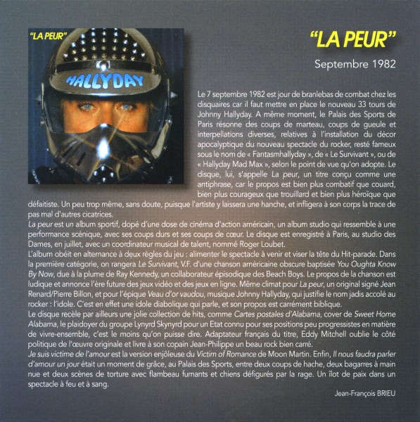 CD  papersleeve 2018-07-06 CD Universal La peur 538348-6