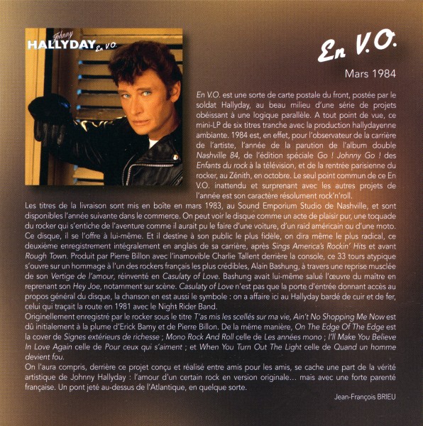 CD  papersleeve 2018-07-06 CD Universal Johnny Hallyday en V.O. 538348-7