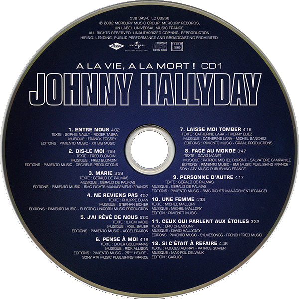 CD  papersleeve Universal A la vie  la mort!  538 348-9
