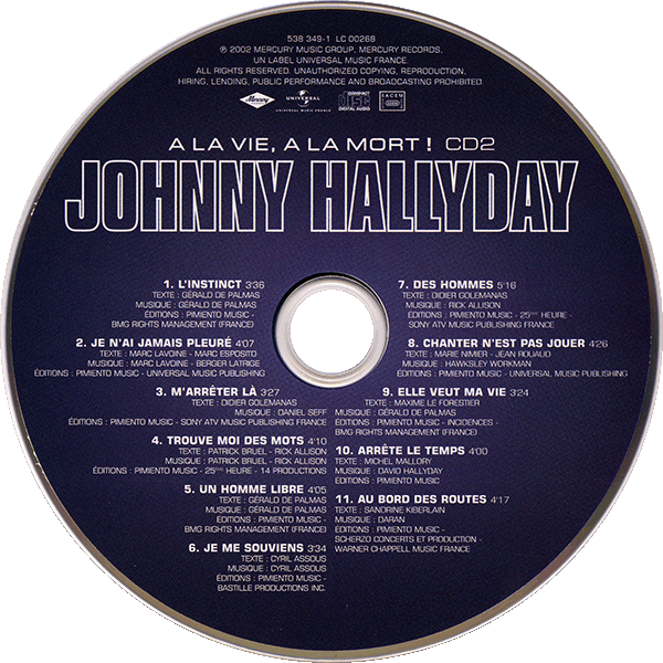 CD  papersleeve Universal A la vie  la mort!  538 348-9