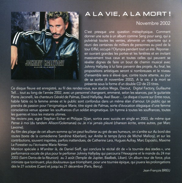 CD  papersleeve Universal A la vie  la mort!  538 348-9