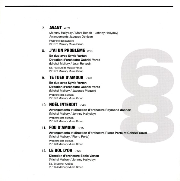 CD  papersleeve Universal Hallyday Singles 69-81 538 341-0