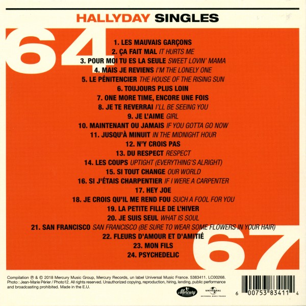 CD  papersleeve Universal Hallyday Singles 64-67 538 341-1