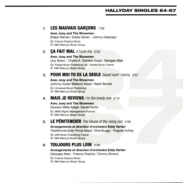 CD  papersleeve Universal Hallyday Singles 64-67 538 341-1