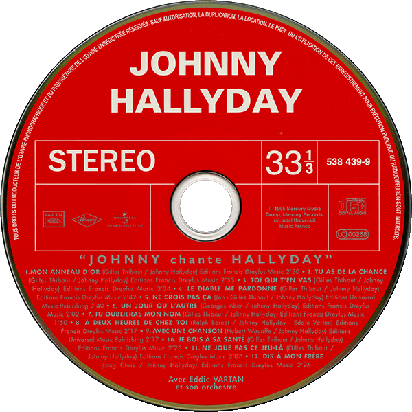 CD  papersleeve Universal Johnny chante Hallyday 538 439-9