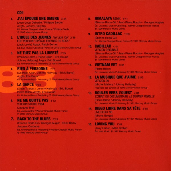 CD  papersleeve Universal Hallyday Singles 83-05 538 446-2