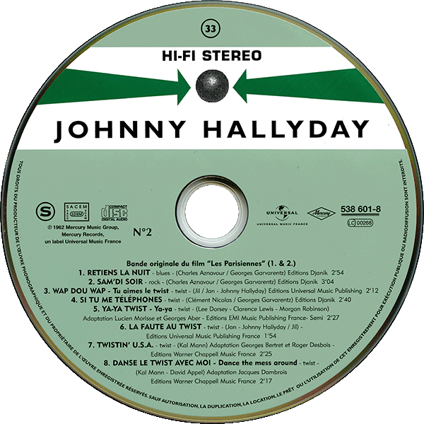 CD  papersleeve Universal Retiens la nuit 538 601-8