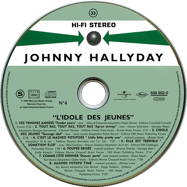 CD  papersleeve Universal L'lidole des jeunes 538 602-0 