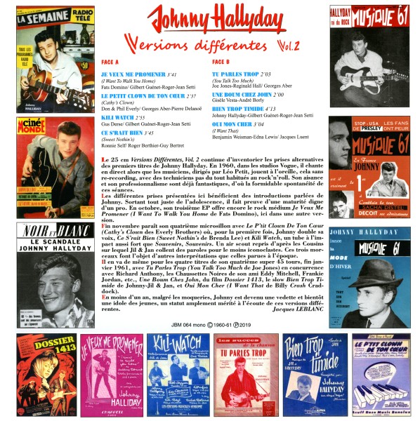 LP Johnny Hallyday Versions diffrentes Vol 2 JBM 064