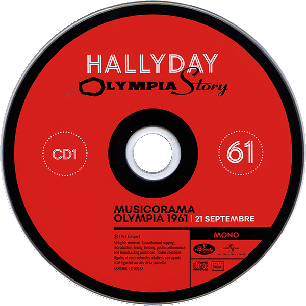 Coffret 18 CD + 2 DVD  Olympia Story 1961-2000 Universal 538 9367 CD 1