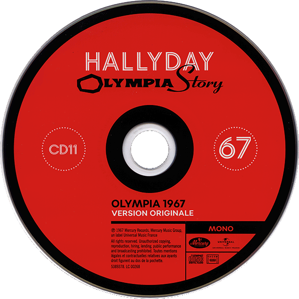 Coffret 18 CD + 2 DVD  Olympia Story 1961-2000 Universal 538 9367 CD 11