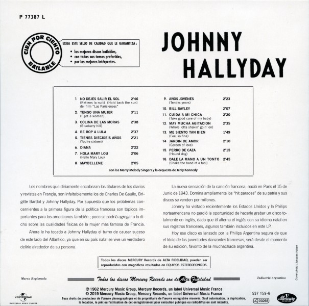 CD paper sleeve Sings America's rockin' hits Universal 537 159-6