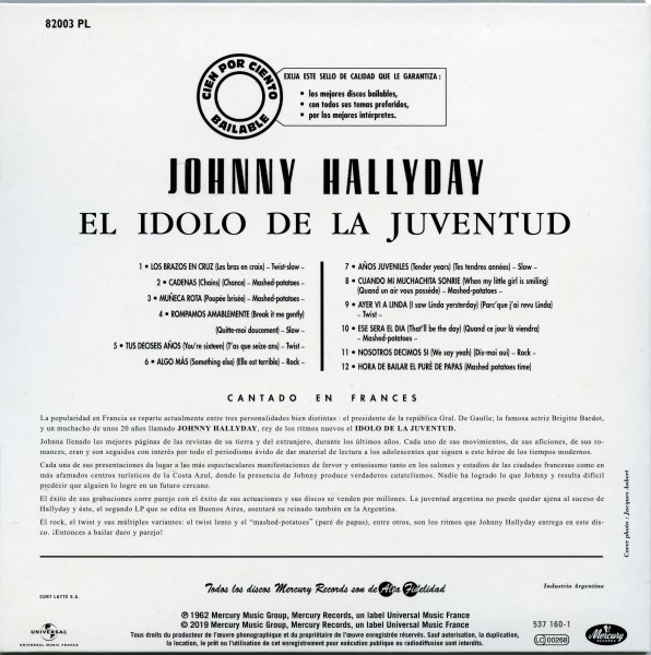 CD paper sleeve El idolo de la juventud Universal 537 160-1