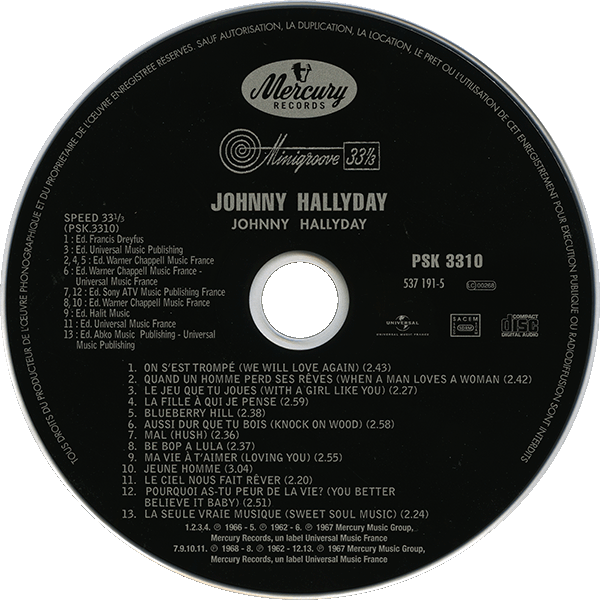 CD paper sleeve Ma vie  t'aimer Universal 537 191-5