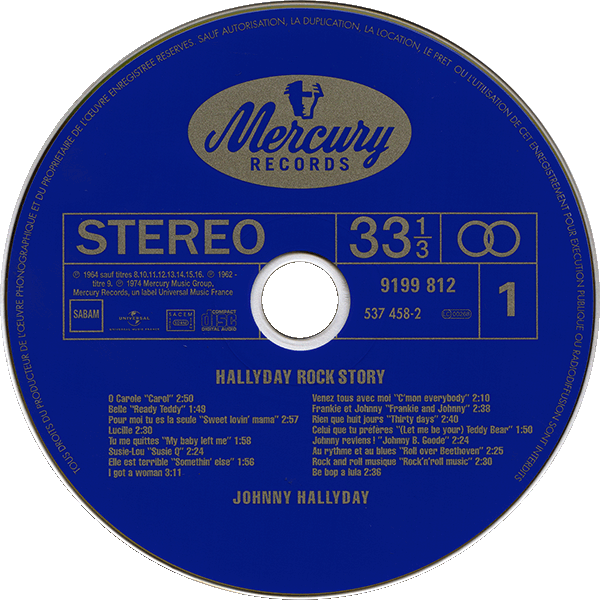 CD paper sleeve Hallyday Rock story Universal 537 458-1