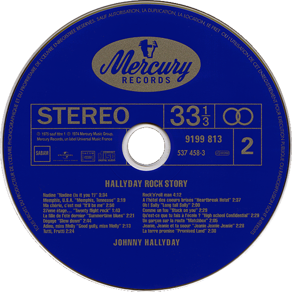 CD paper sleeve Hallyday Rock story Universal 537 458-1