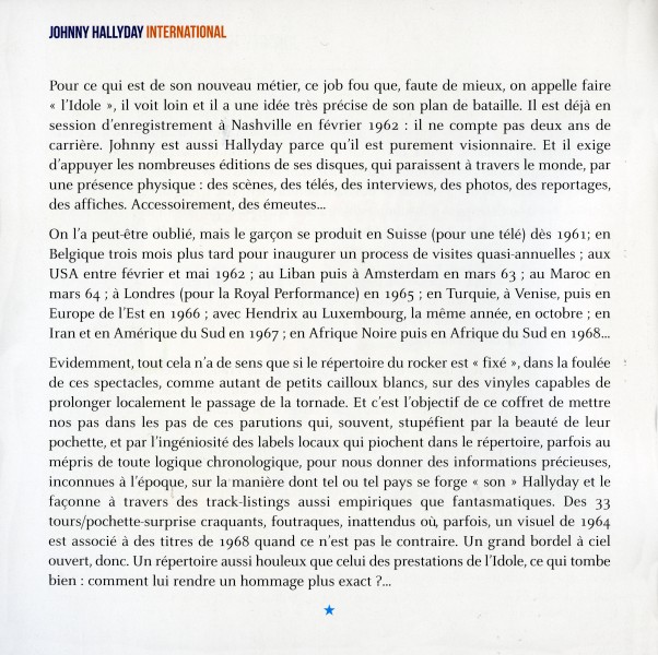 Coffret CD paper sleeve Johnny Hallyday International Universal 538 740-6