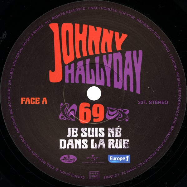 Maxi EP 25 cm Johnny 69 Je suis n dans la rue  Universal 539 0673