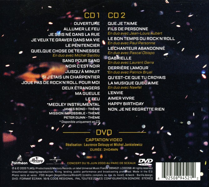 CD Happy birthday live Parc de Sceaux 15-06-2000 Universal 089 4521