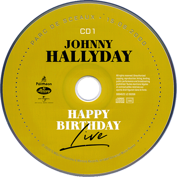 CD Happy birthday live Parc de Sceaux 15-06-2000 Universal 089 5887