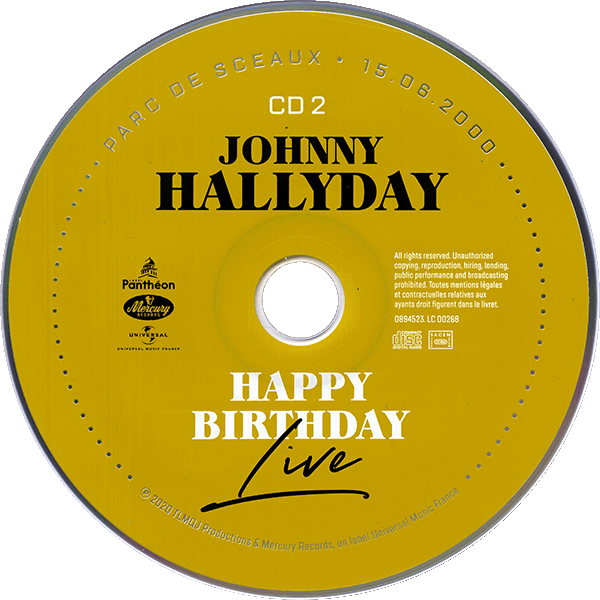 CD Happy birthday live Parc de Sceaux 15-06-2000 Universal 089 5887