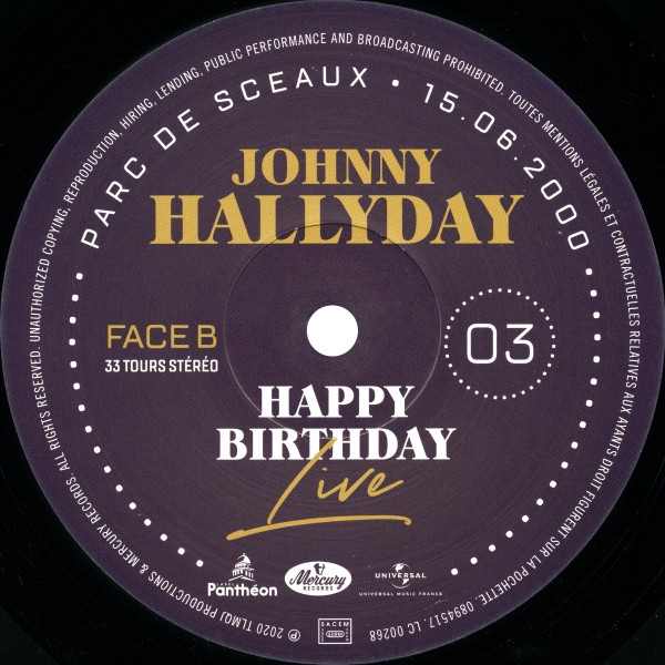 Coffret LP Happy birthday live Parc de Sceaux 15-06-2000 Universal 089 4513