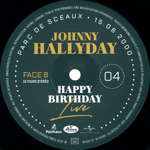 Coffret LP Happy birthday live Parc de Sceaux 15-06-2000 Universal 089 4513